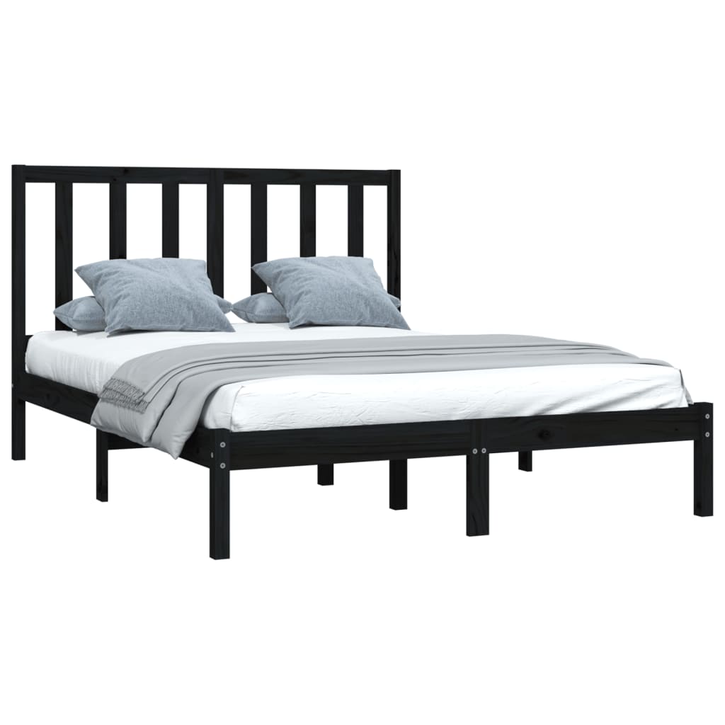 8720287038818_g_en_hd_1 vidaXL Bed Frame without Mattress Black Solid Wood Pine 135x190 cm - Image 3