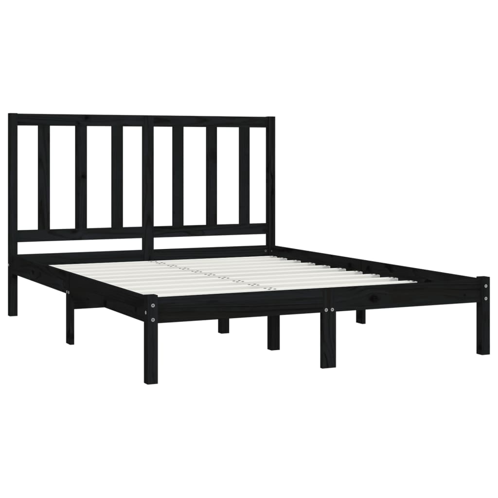 8720287038818_g_en_hd_2 vidaXL Bed Frame without Mattress Black Solid Wood Pine 135x190 cm - Image 4