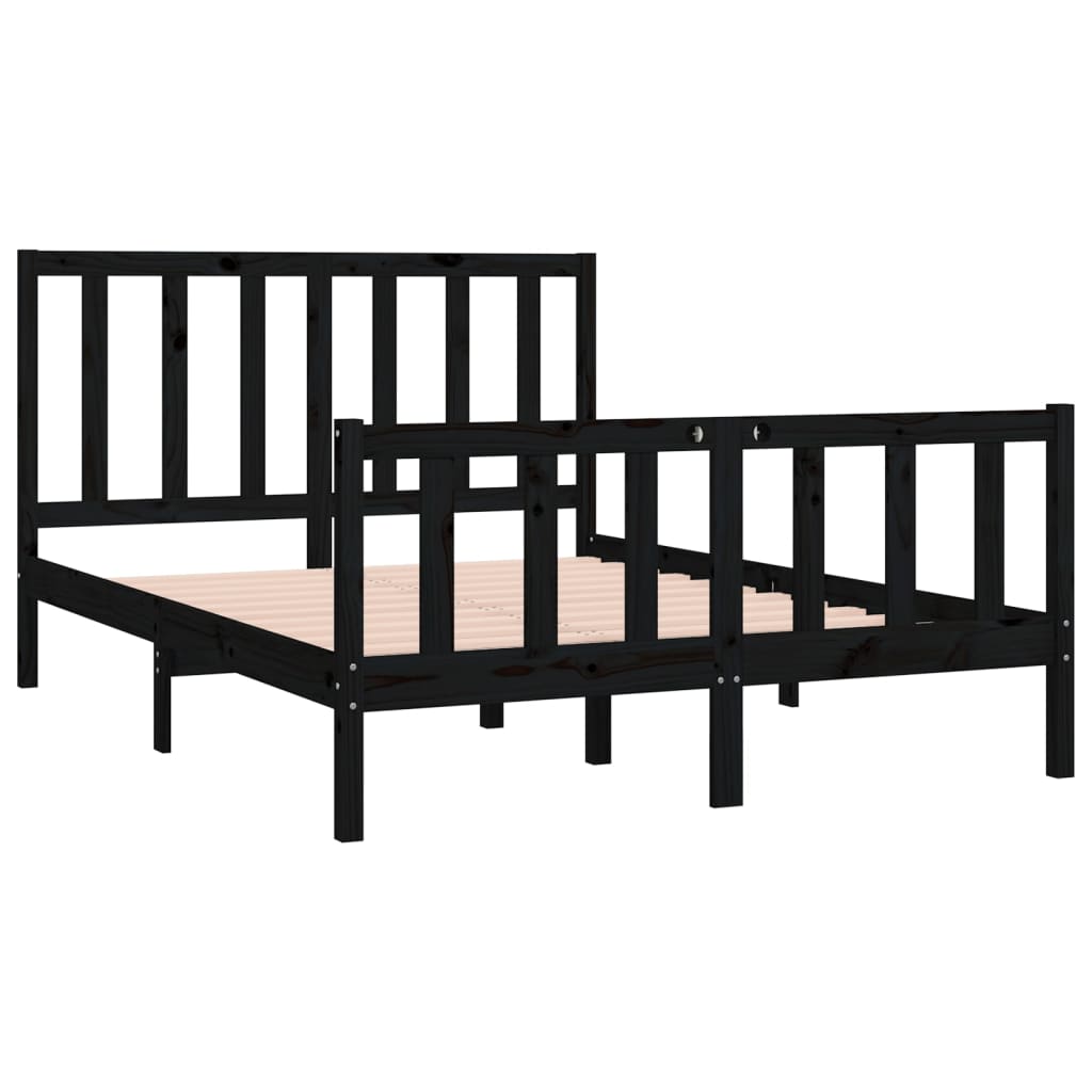 8720287039464_g_en_hd_2 vidaXL Bed Frame without Mattress Black 135x190 cm Solid Wood - Image 4