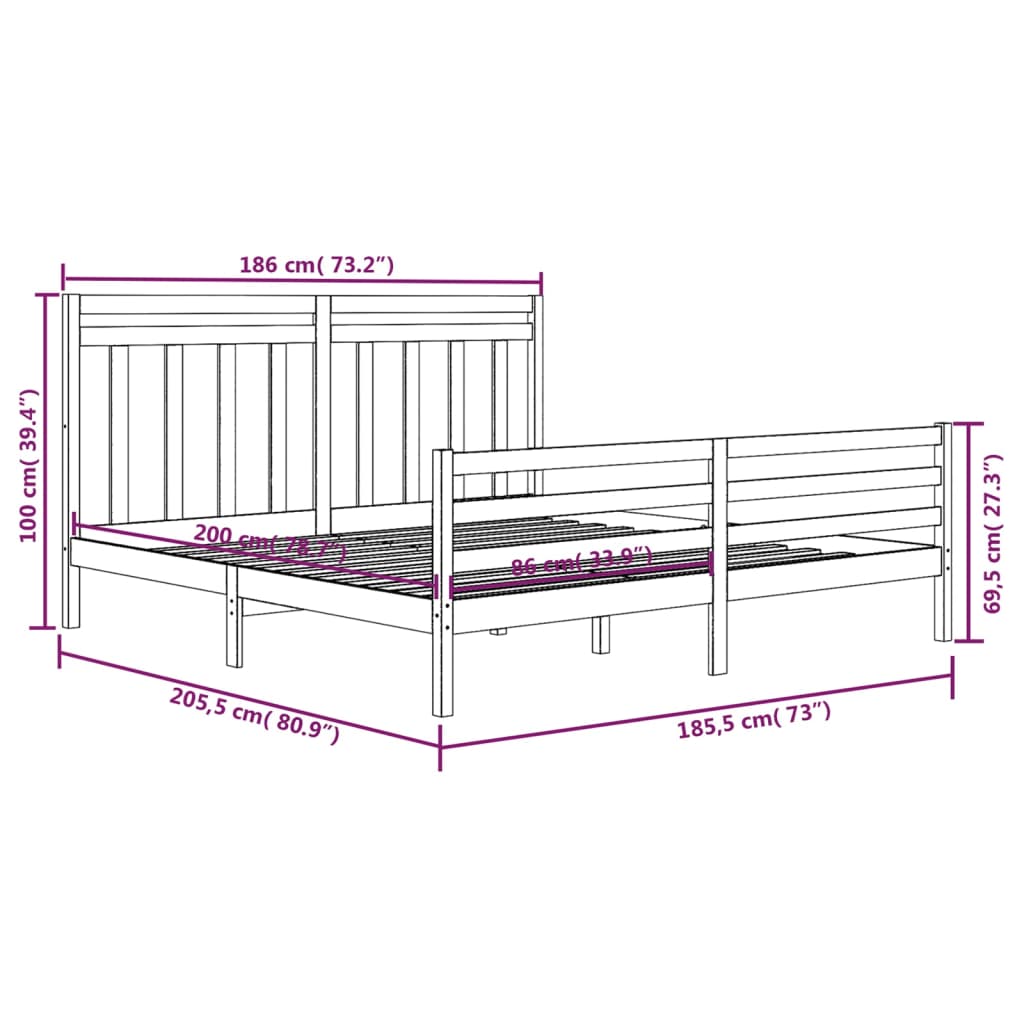 8720287040736_g_en_hd_4 vidaXL Bed Frame without Mattress White 183x203 cm King Solid Wood - Image 6