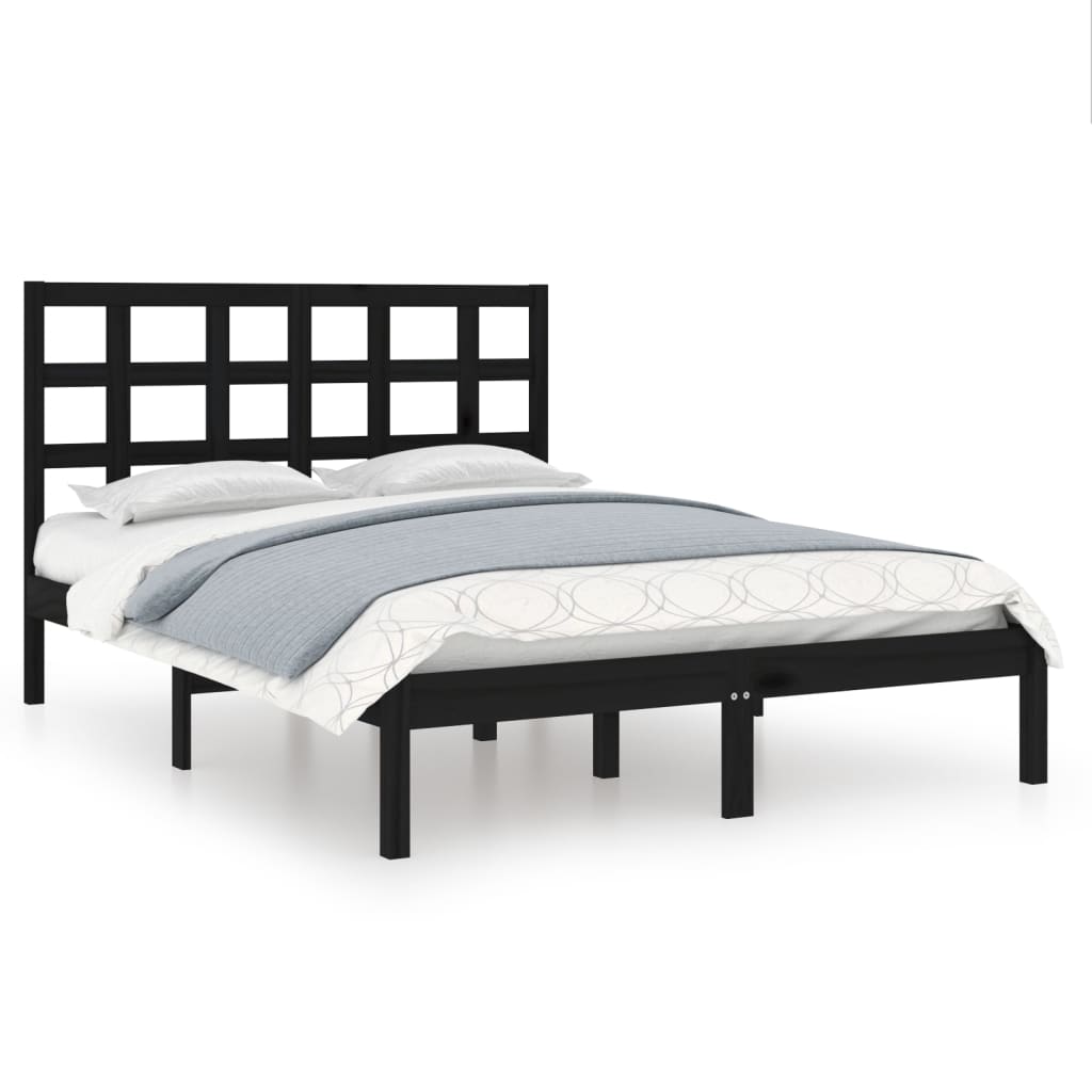 8720287041917_a_en_hd_1 vidaXL Bed Frame without Mattress Black 135x190 cm Solid Wood - Image 2