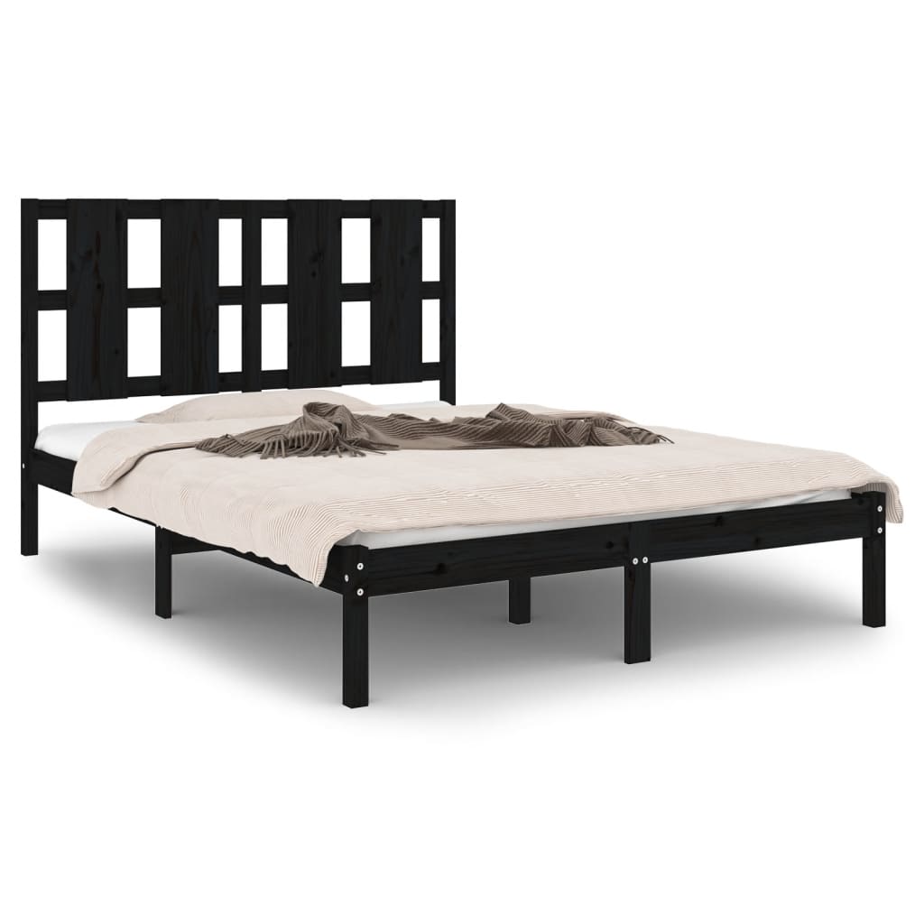 8720287043218_a_en_hd_1 vidaXL Bed Frame without Mattress Black 135x190 cm Solid Wood - Image 2