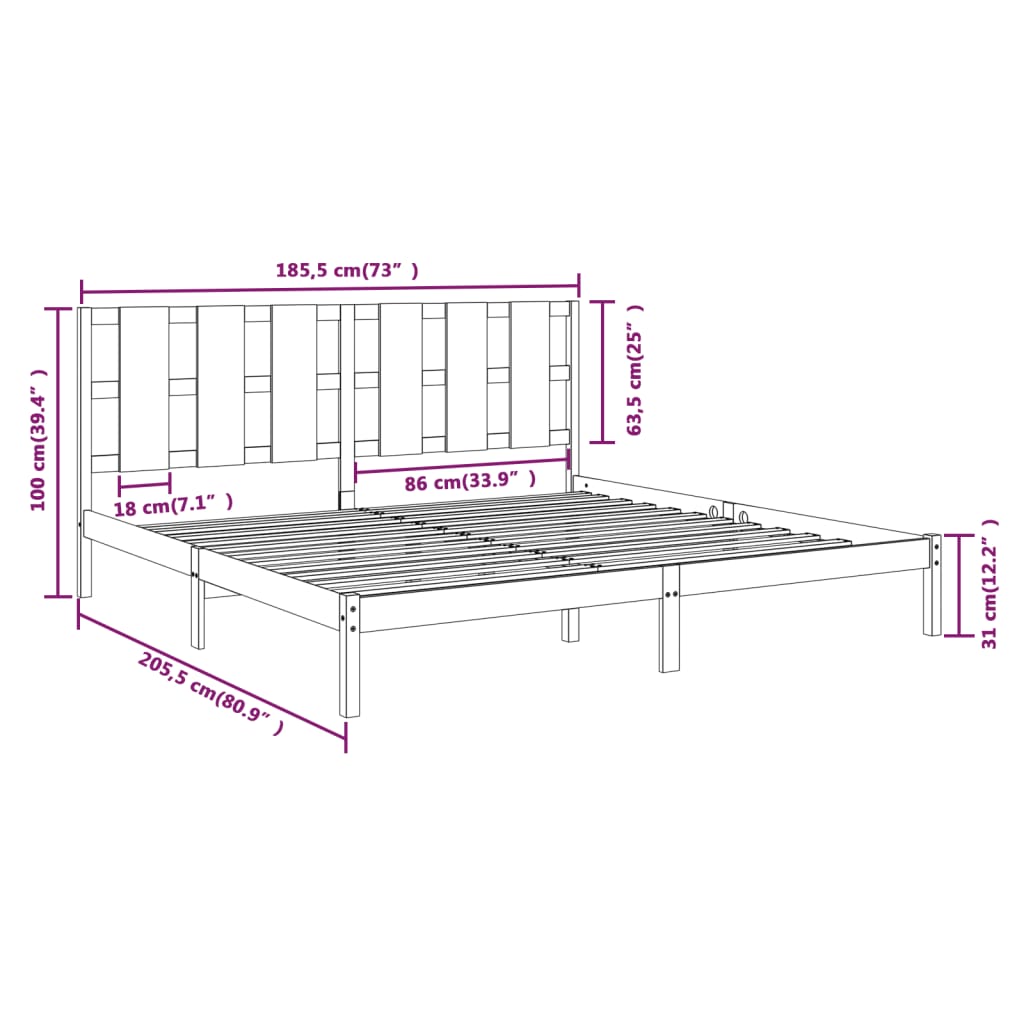 8720287043584_g_en_hd_4 vidaXL Bed Frame without Mattress White 183x203 cm King Solid Wood - Image 6