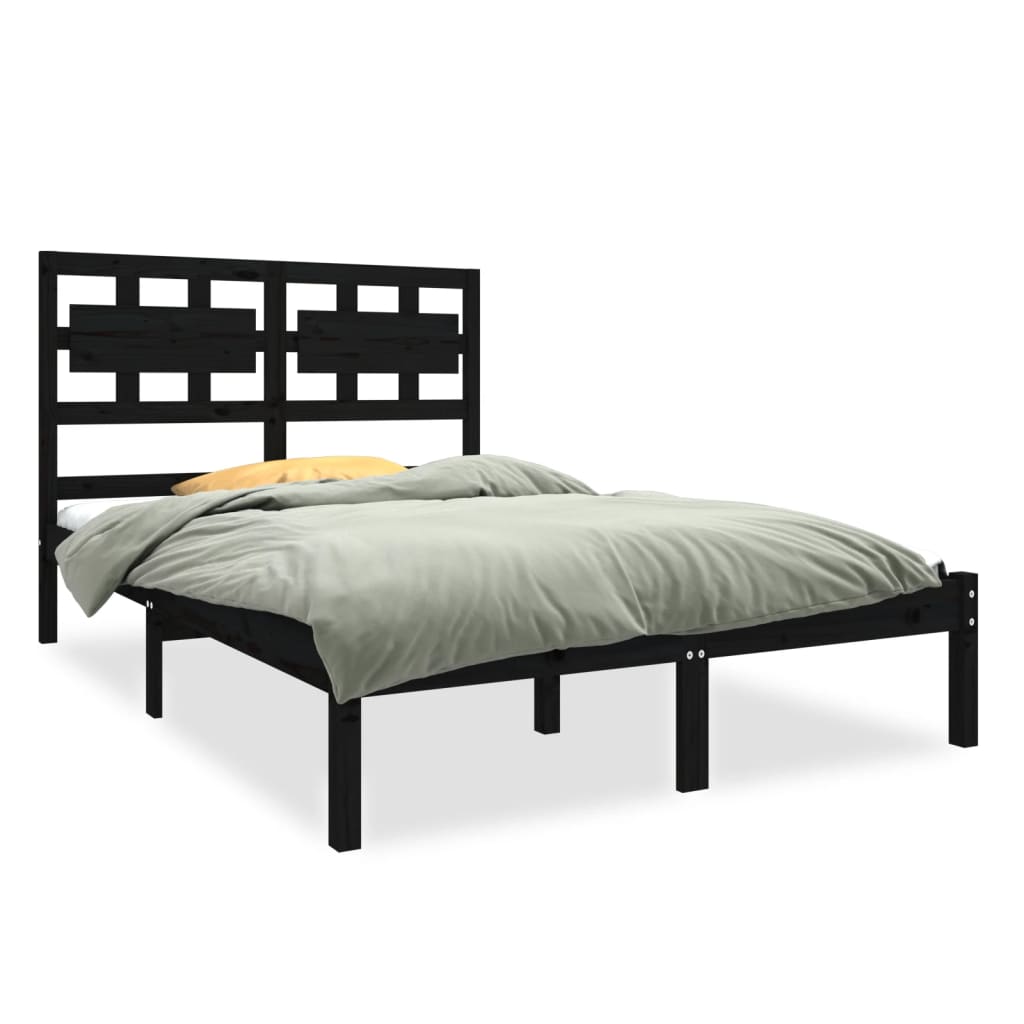 8720287043867_a_en_hd_1 vidaXL Bed Frame without Mattress Black 135x190 cm Solid Wood - Image 2