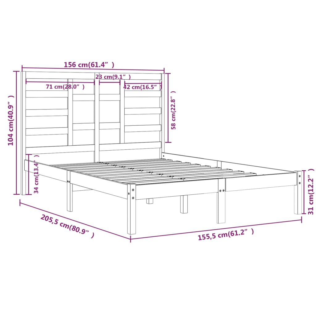 8720287045427_g_en_hd_4 vidaXL Bed Frame without Mattress Solid Wood 150x200 cm - Image 6
