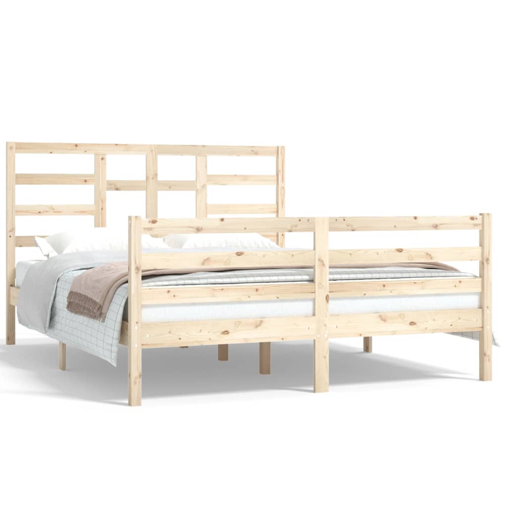 8720287046073_a_en_hd_1 vidaXL Bed Frame without Mattress Solid Wood 150x200 cm - Image 2