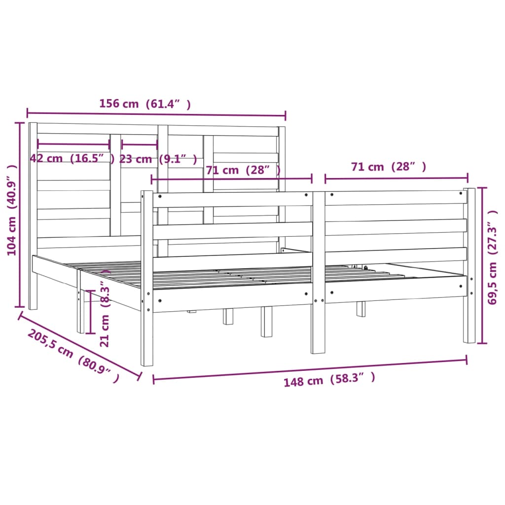 8720287046073_g_en_hd_4 vidaXL Bed Frame without Mattress Solid Wood 150x200 cm - Image 6