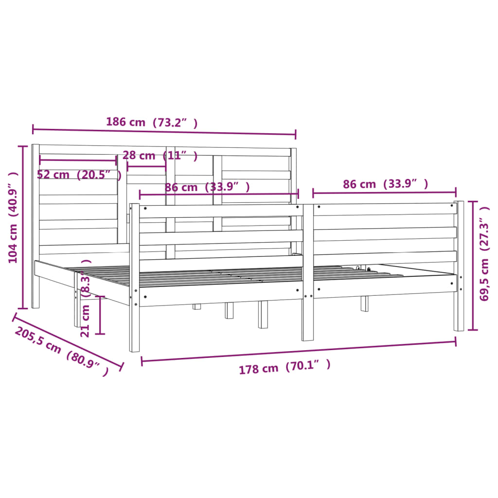 8720287046172_g_en_hd_4 vidaXL Bed Frame without Mattress Solid Wood 183x203 cm King - Image 6
