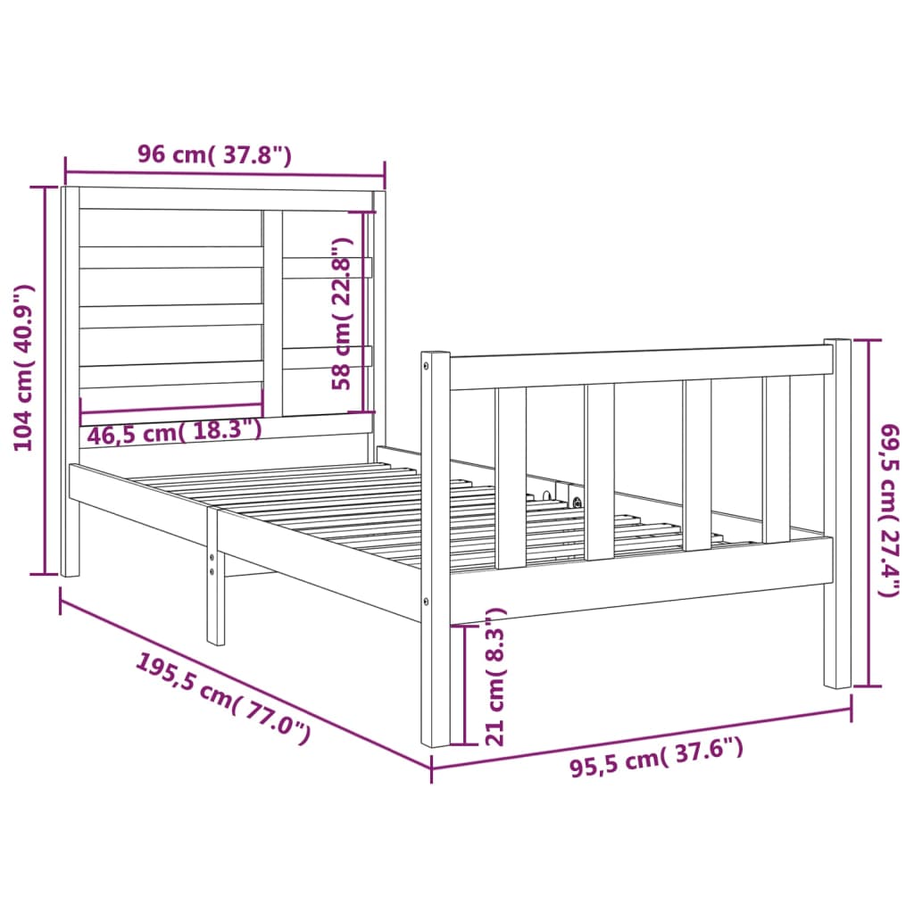 8720287046363_g_en_hd_4 vidaXL Bed Frame without Mattress Black Solid Wood 90x190 cm - Image 6