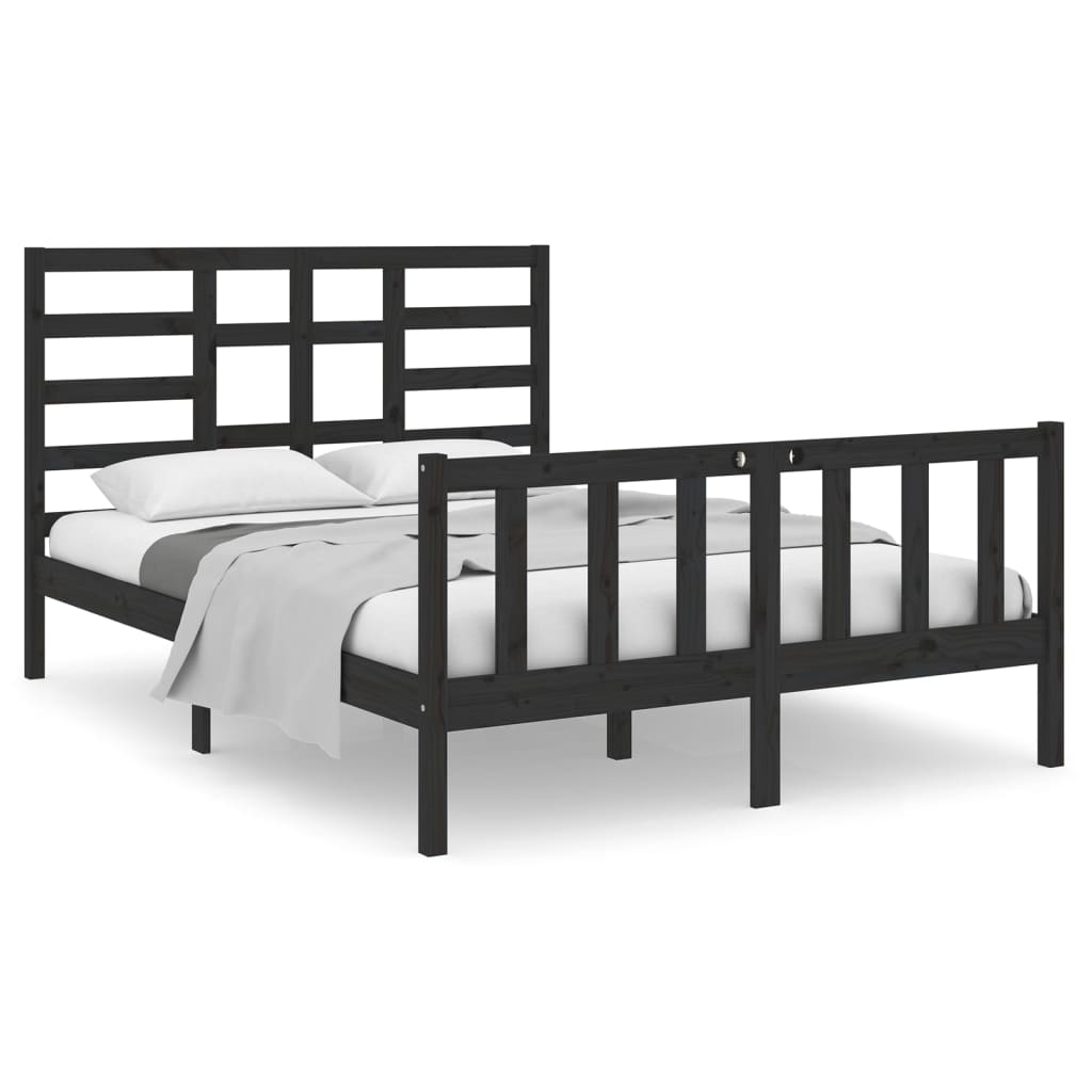 8720287046462_a_en_hd_1 vidaXL Bed Frame without Mattress Black Solid Wood 135x190 cm - Image 2