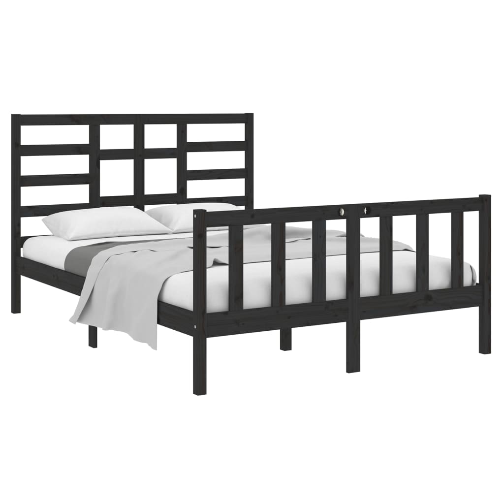 8720287046462_g_en_hd_1 vidaXL Bed Frame without Mattress Black Solid Wood 135x190 cm - Image 3