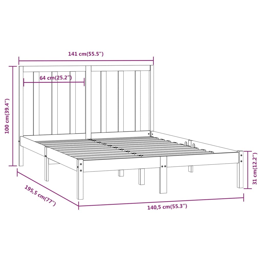 8720287053989_g_en_hd_4 vidaXL Bed Frame without Mattress White 135x190 cm Solid Wood Pine - Image 6