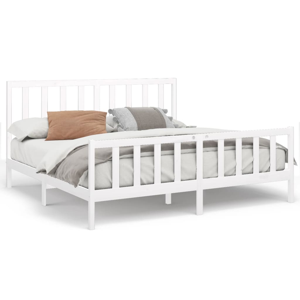 8720287055037_a_en_hd_1 vidaXL Bed Frame without Mattress White 183x203 cm King Solid Wood Pine - Image 2