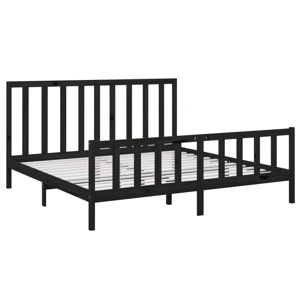 8720287055068_g_en_hd_2 vidaXL Bed Frame without Mattress Black 183x203 cm King Solid Wood Pine - Image 4