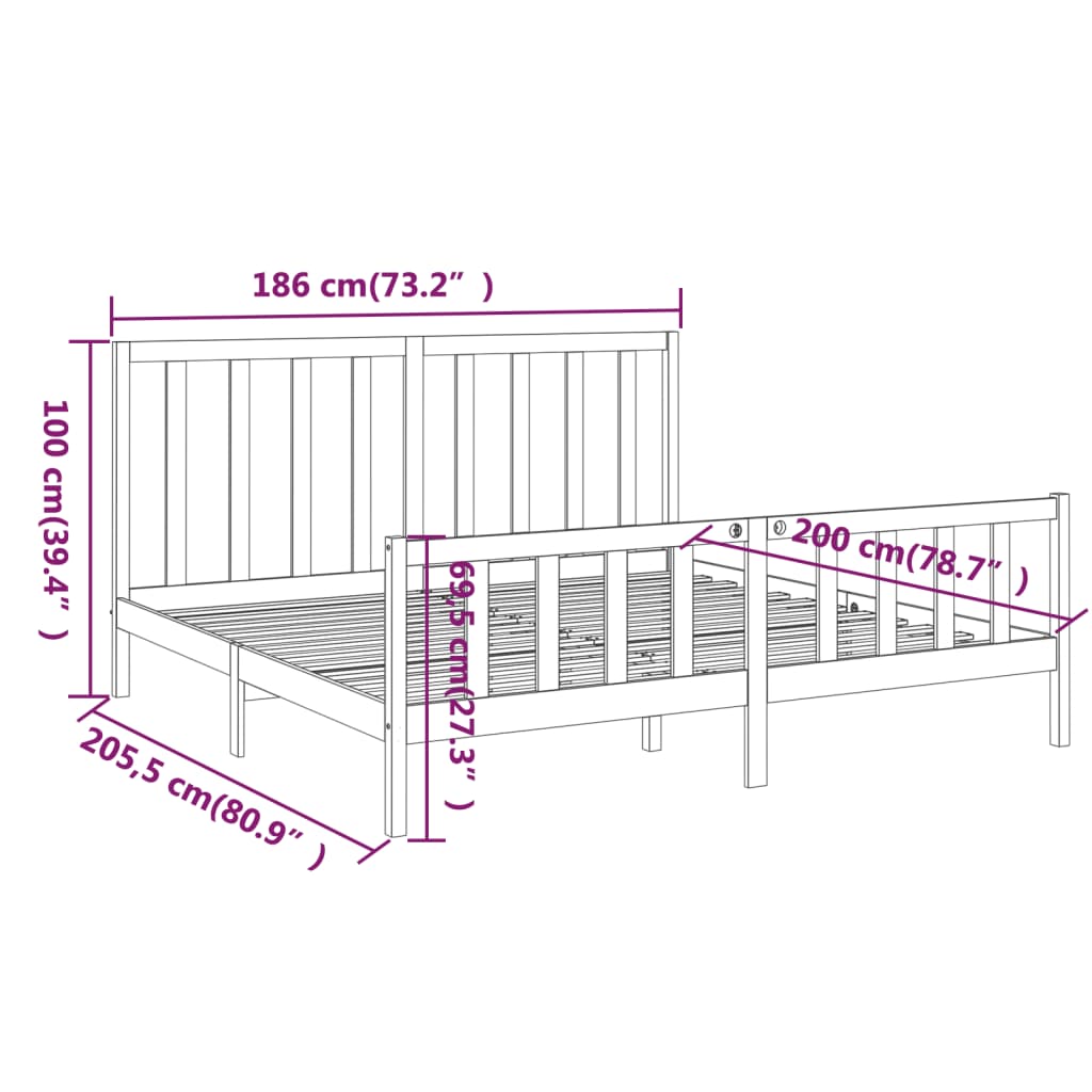 8720287055068_g_en_hd_4 vidaXL Bed Frame without Mattress Black 183x203 cm King Solid Wood Pine - Image 6