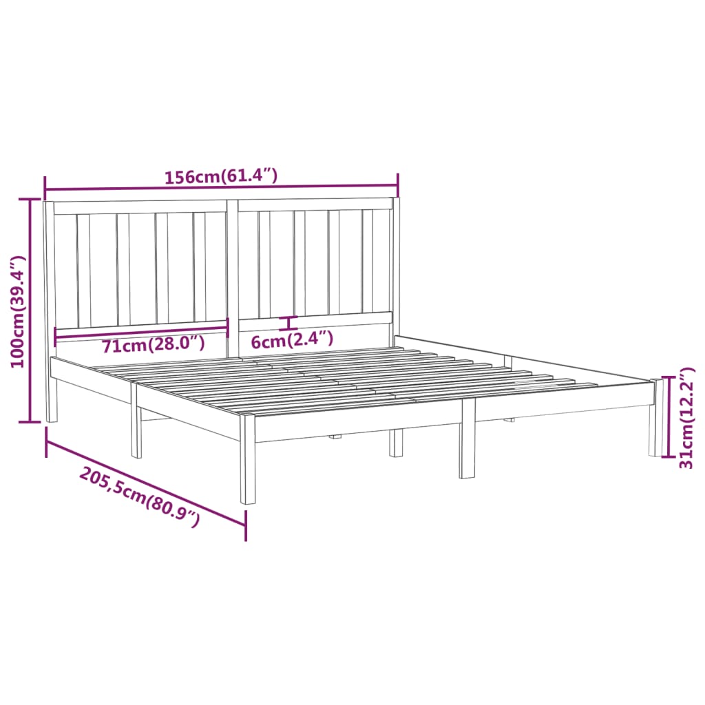 8720287055570_g_en_hd_4 vidaXL Bed Frame without Mattress 150x200 cm Solid Wood - Image 6