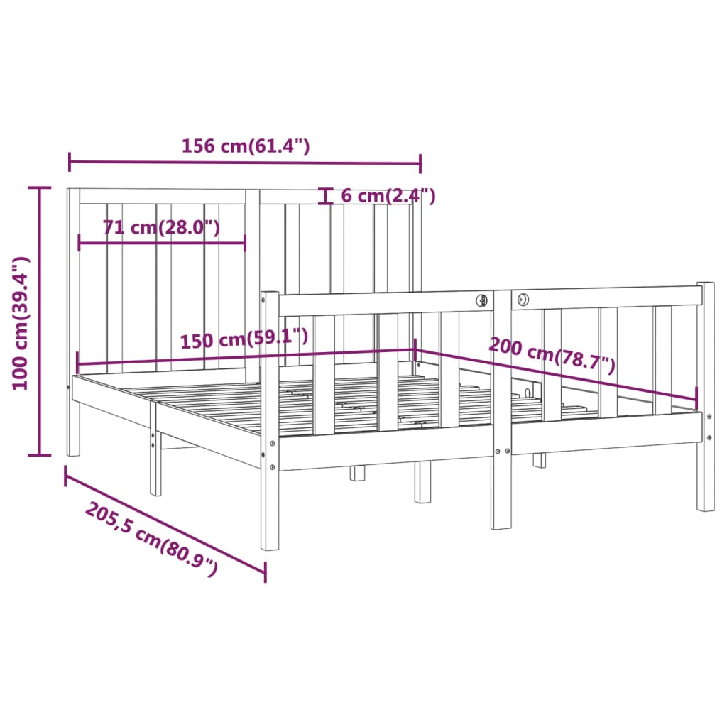 8720287056225_g_en_hd_6 vidaXL Bed Frame without Mattress 150x200 cm Solid Wood - Image 8