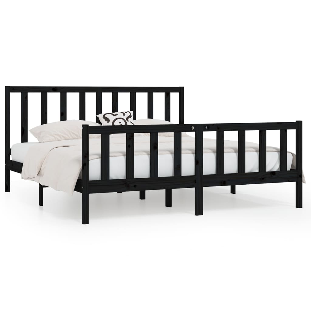 8720287056362_a_en_hd_1 vidaXL Bed Frame without Mattress Black 183x203 cm King Solid Wood - Image 2
