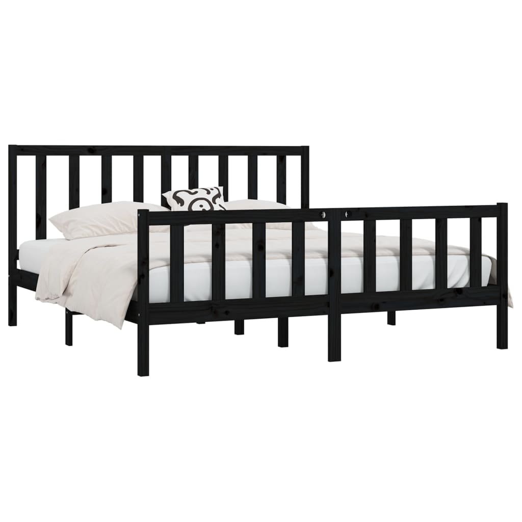 8720287056362_g_en_hd_1 vidaXL Bed Frame without Mattress Black 183x203 cm King Solid Wood - Image 3