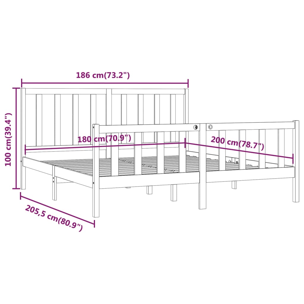 8720287056362_g_en_hd_6 vidaXL Bed Frame without Mattress Black 183x203 cm King Solid Wood - Image 8