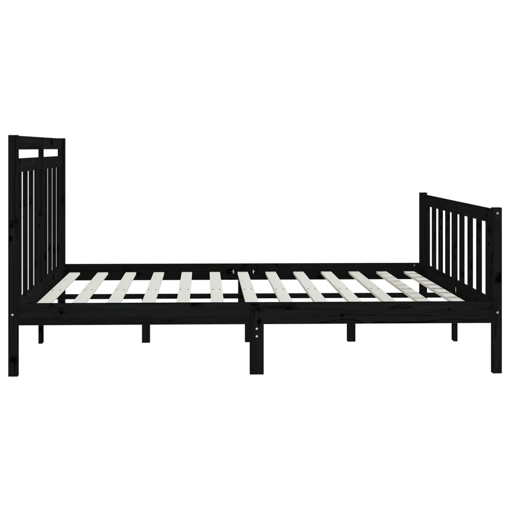 8720287058311_g_en_hd_4 vidaXL Bed Frame without Mattress Black Solid Wood Pine 183x203 cm King - Image 6