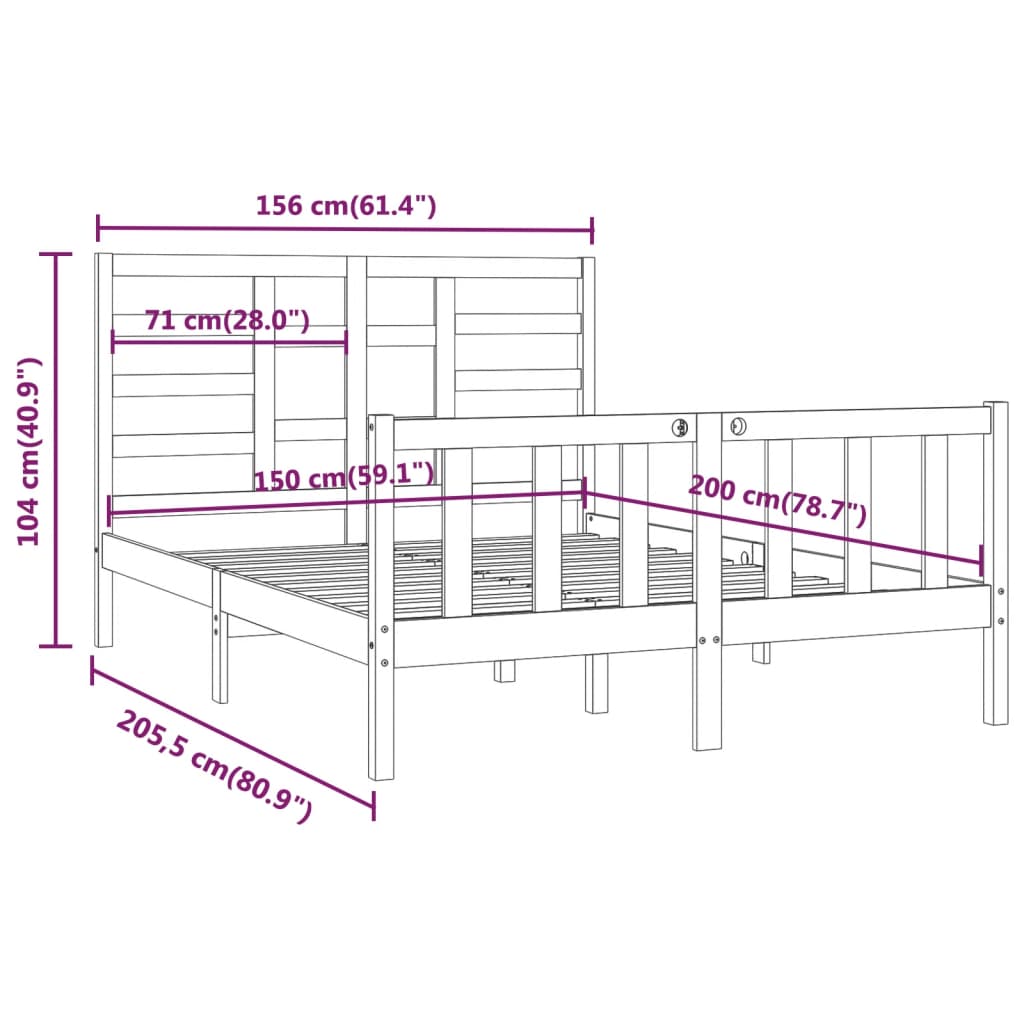 8720287064022_g_en_hd_6 vidaXL Bed Frame without Mattress 150x200 cm Solid Wood - Image 8