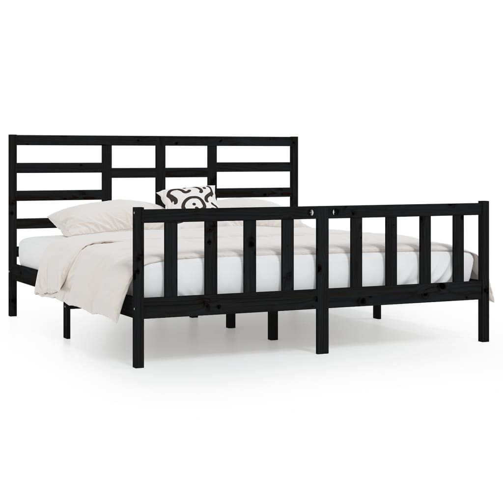 8720287064169_a_en_hd_1 vidaXL Bed Frame without Mattress Black 183x203 cm King Solid Wood - Image 2