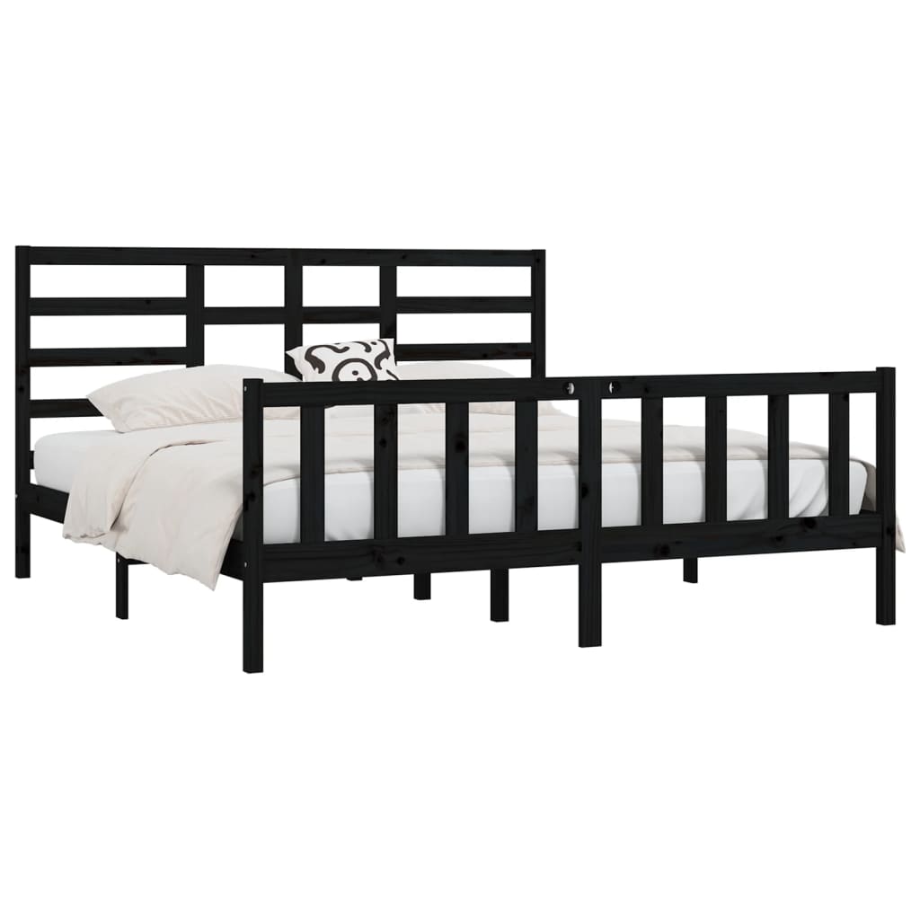 8720287064169_g_en_hd_1 vidaXL Bed Frame without Mattress Black 183x203 cm King Solid Wood - Image 3