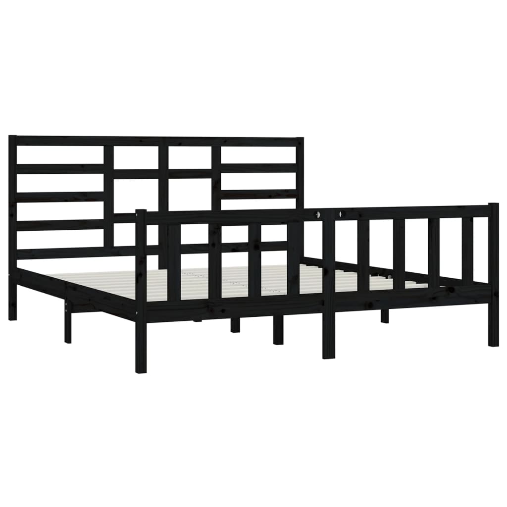 8720287064169_g_en_hd_2 vidaXL Bed Frame without Mattress Black 183x203 cm King Solid Wood - Image 4