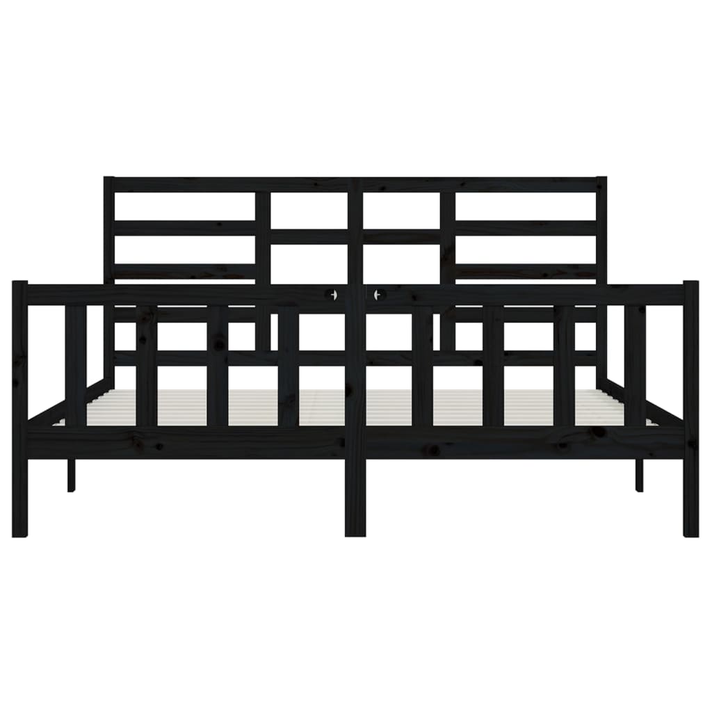 8720287064169_g_en_hd_3 vidaXL Bed Frame without Mattress Black 183x203 cm King Solid Wood - Image 5