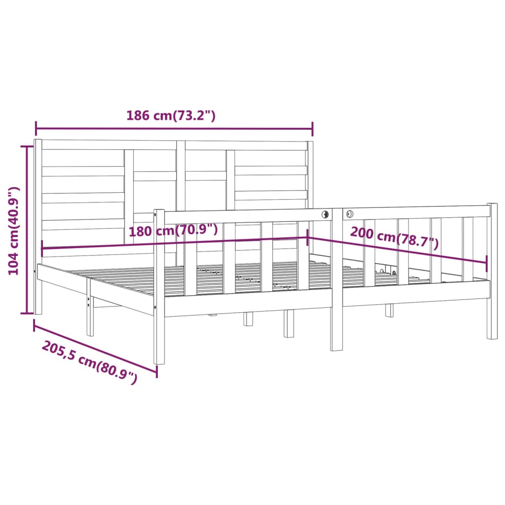 8720287064169_g_en_hd_6 vidaXL Bed Frame without Mattress Black 183x203 cm King Solid Wood - Image 8