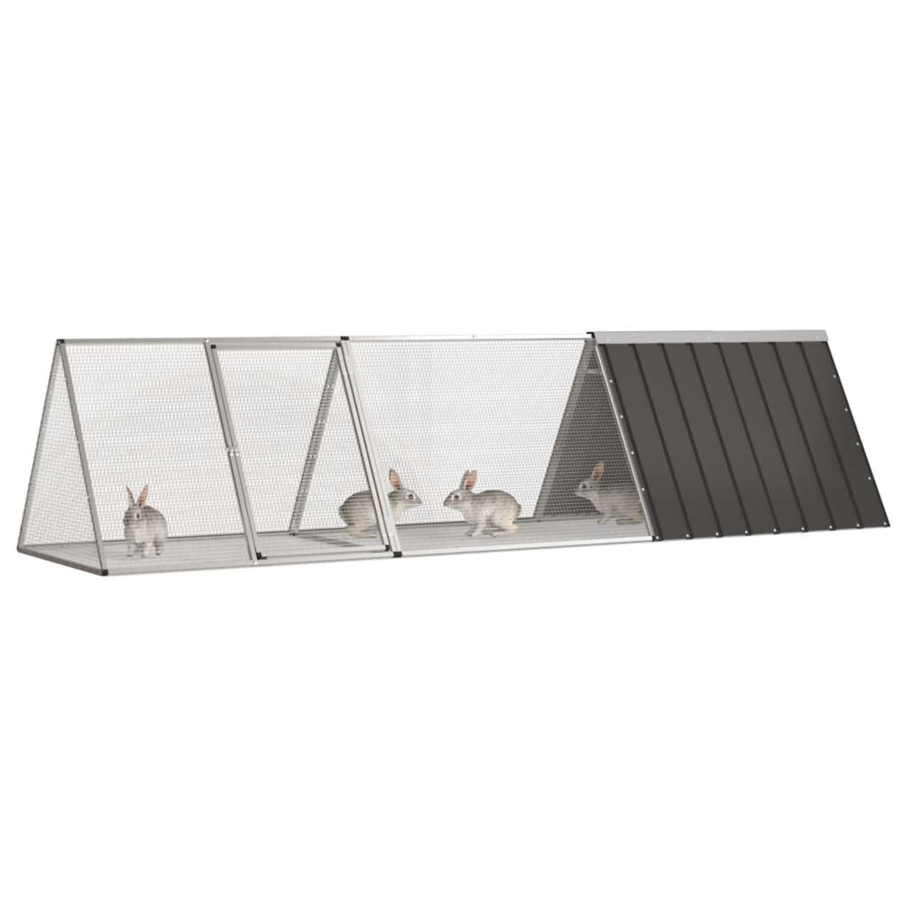 8720287064879_g_en_hd_1 vidaXL Rabbit Cage Anthracite 302.5x80.5x71 cm Galvanised Steel - Image 2