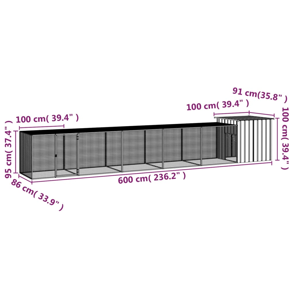 8720287064961_g_en_hd_4 vidaXL Chicken Cage Anthracite 600x91x100 cm Galvanised Steel - Image 5