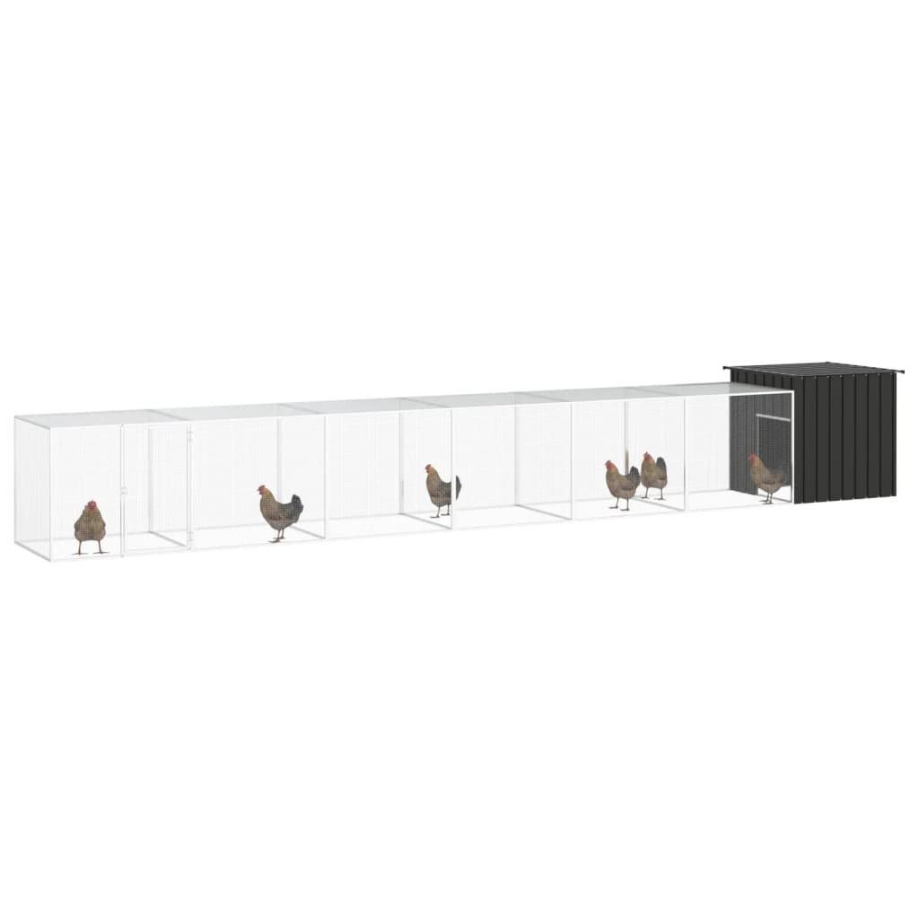 8720287064978_g_en_hd_1 vidaXL Chicken Cage Anthracite 700x91x100 cm Galvanised Steel - Image 2