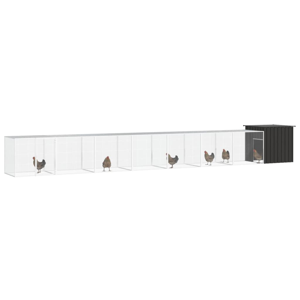 8720287064985_g_en_hd_1 vidaXL Chicken Cage Anthracite 800x91x100 cm Galvanised Steel - Image 2