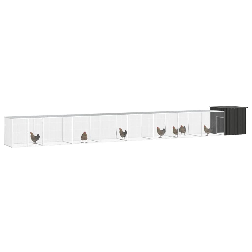 8720287064992_g_en_hd_1 vidaXL Chicken Cage Anthracite 900x91x100 cm Galvanised Steel - Image 2