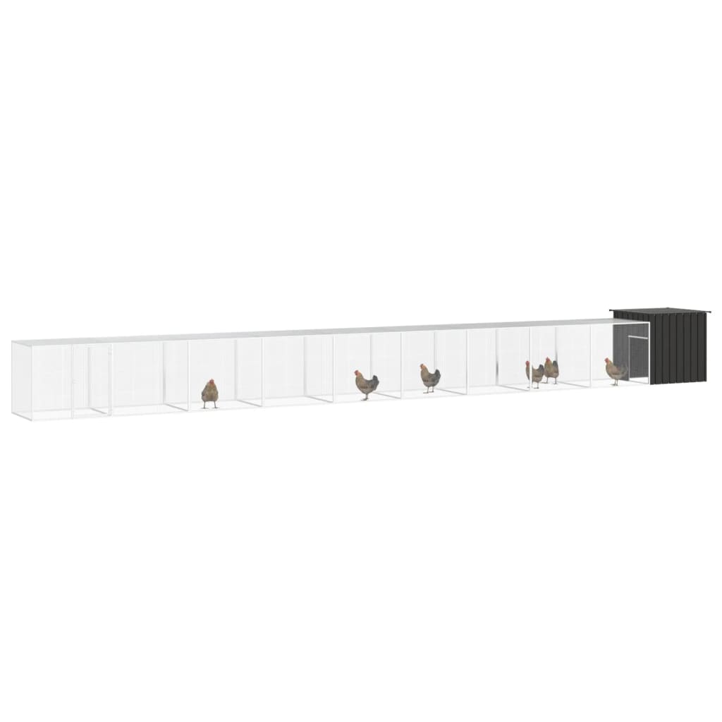 8720287065005_g_en_hd_1 vidaXL Chicken Cage Anthracite 1000x91x100 cm Galvanised Steel - Image 2