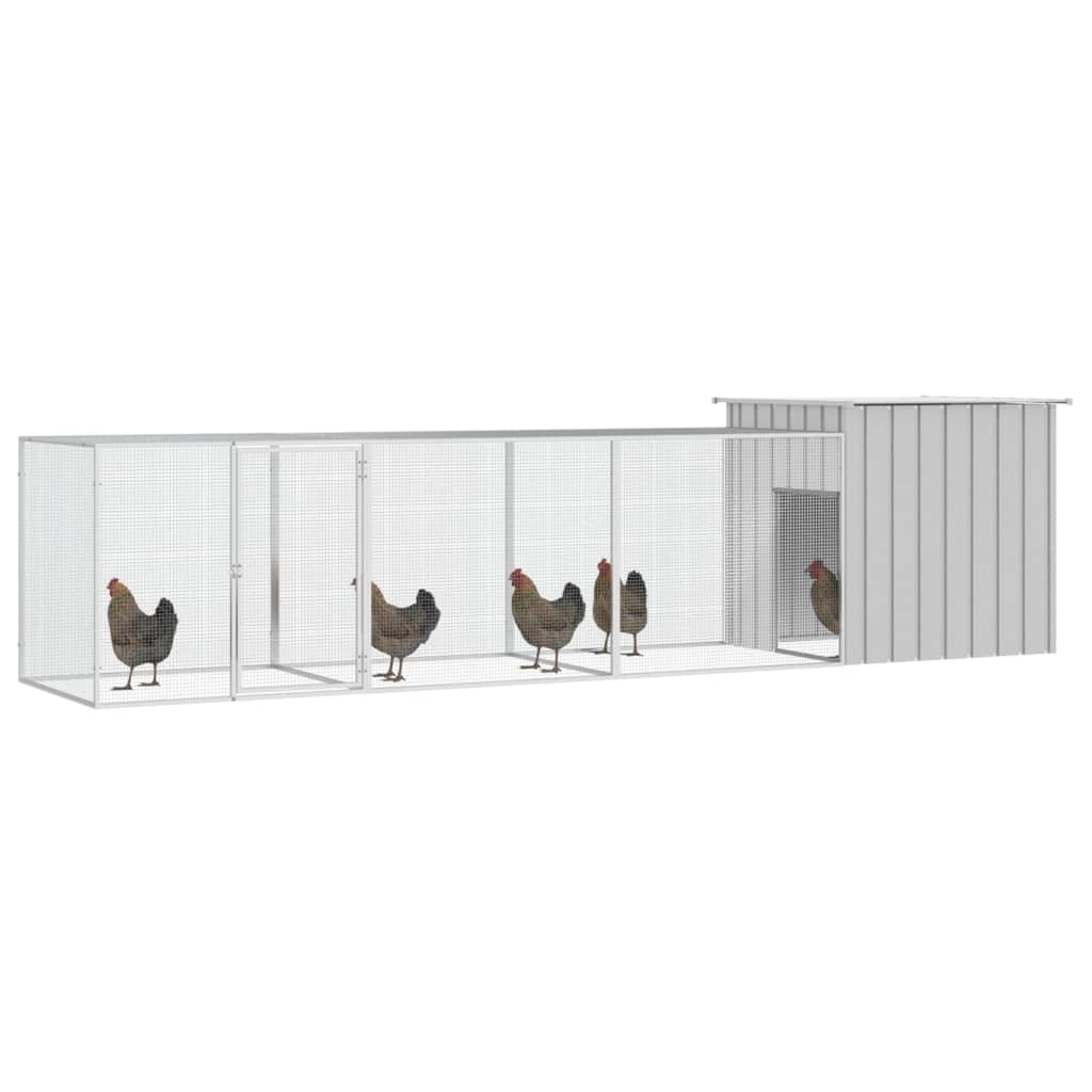 8720287065029_g_en_hd_1 vidaXL Chicken Cage Grey 400x91x100 cm Galvanised Steel - Image 2