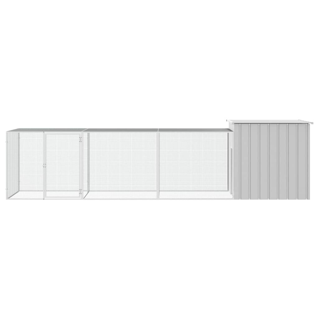 8720287065029_g_en_hd_2 vidaXL Chicken Cage Grey 400x91x100 cm Galvanised Steel - Image 3