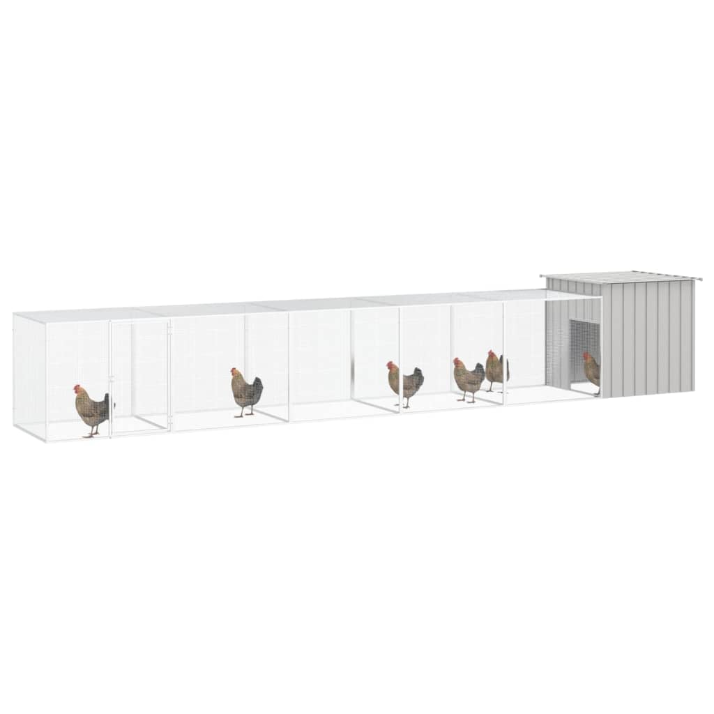 8720287065043_g_en_hd_1 vidaXL Chicken Cage Grey 600x91x100 cm Galvanised Steel - Image 2