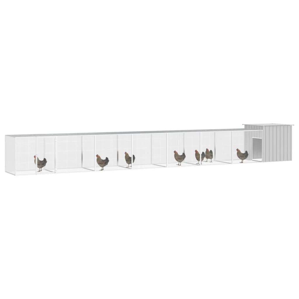 8720287065050_g_en_hd_1 vidaXL Chicken Cage Grey 700x91x100 cm Galvanised Steel - Image 2