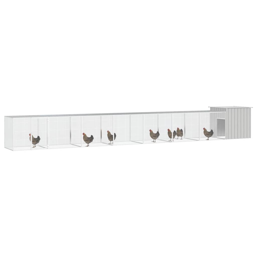 8720287065067_g_en_hd_1 vidaXL Chicken Cage Grey 800x91x100 cm Galvanised Steel - Image 2