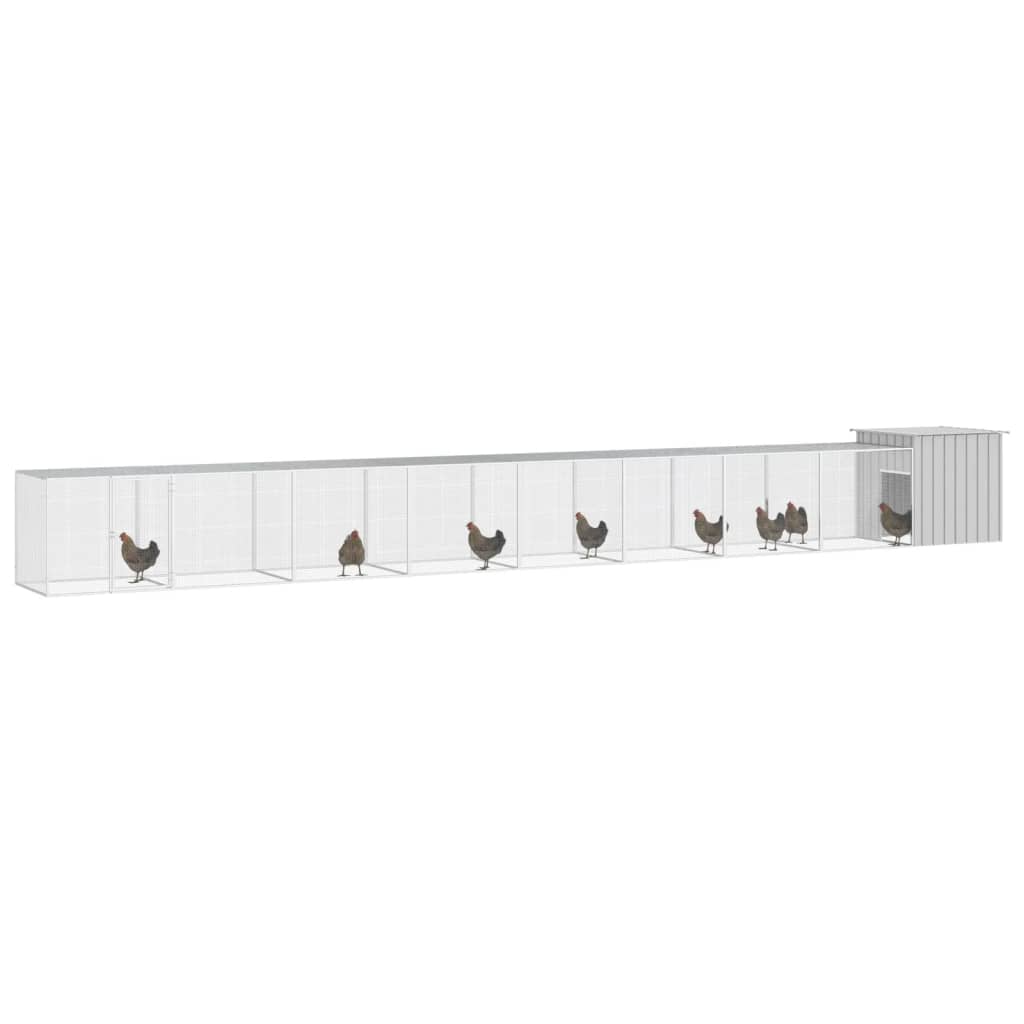 8720287065074_g_en_hd_1 vidaXL Chicken Cage Grey 900x91x100 cm Galvanised Steel - Image 2