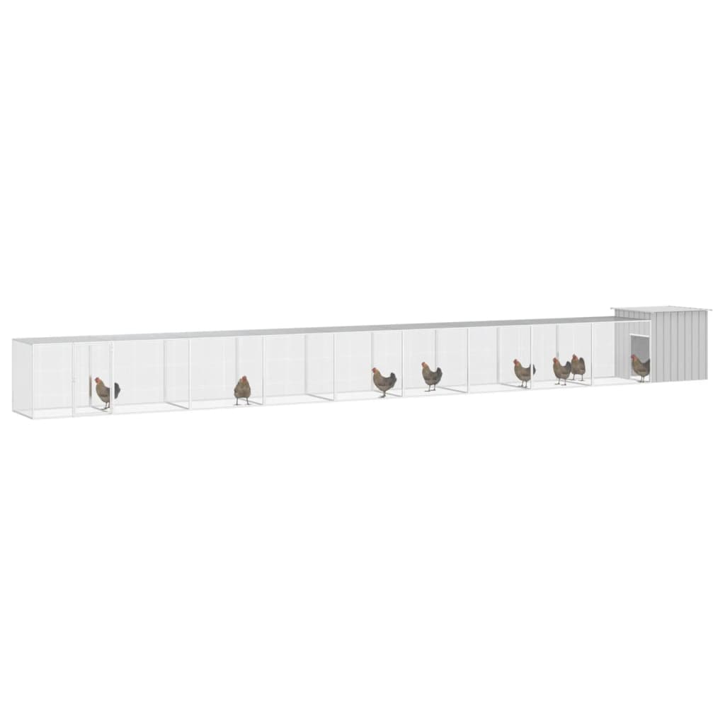 8720287065081_g_en_hd_1 vidaXL Chicken Cage Grey 1000x91x100 cm Galvanised Steel - Image 2