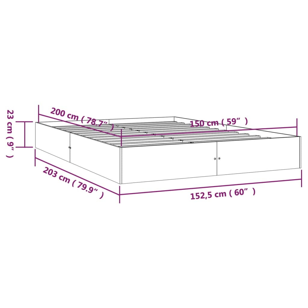 8720287067245_g_en_hd_7 vidaXL Bed Frame without Mattress White Solid Wood 150x200 cm - Image 9