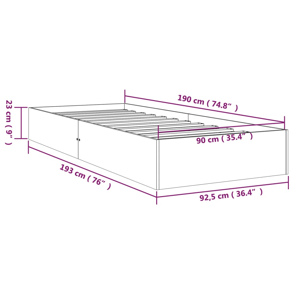 8720287067542_g_en_hd_7 vidaXL Bed Frame without Mattress White Solid Wood 90x190 cm - Image 9
