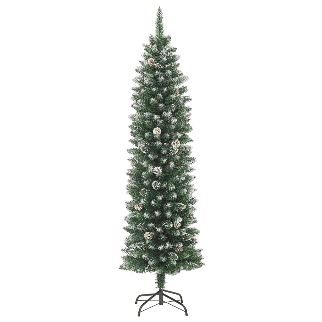 8720287068280_g_en_hd_1 vidaXL Artificial Slim Christmas Tree with Stand 120 cm PVC - Image 2