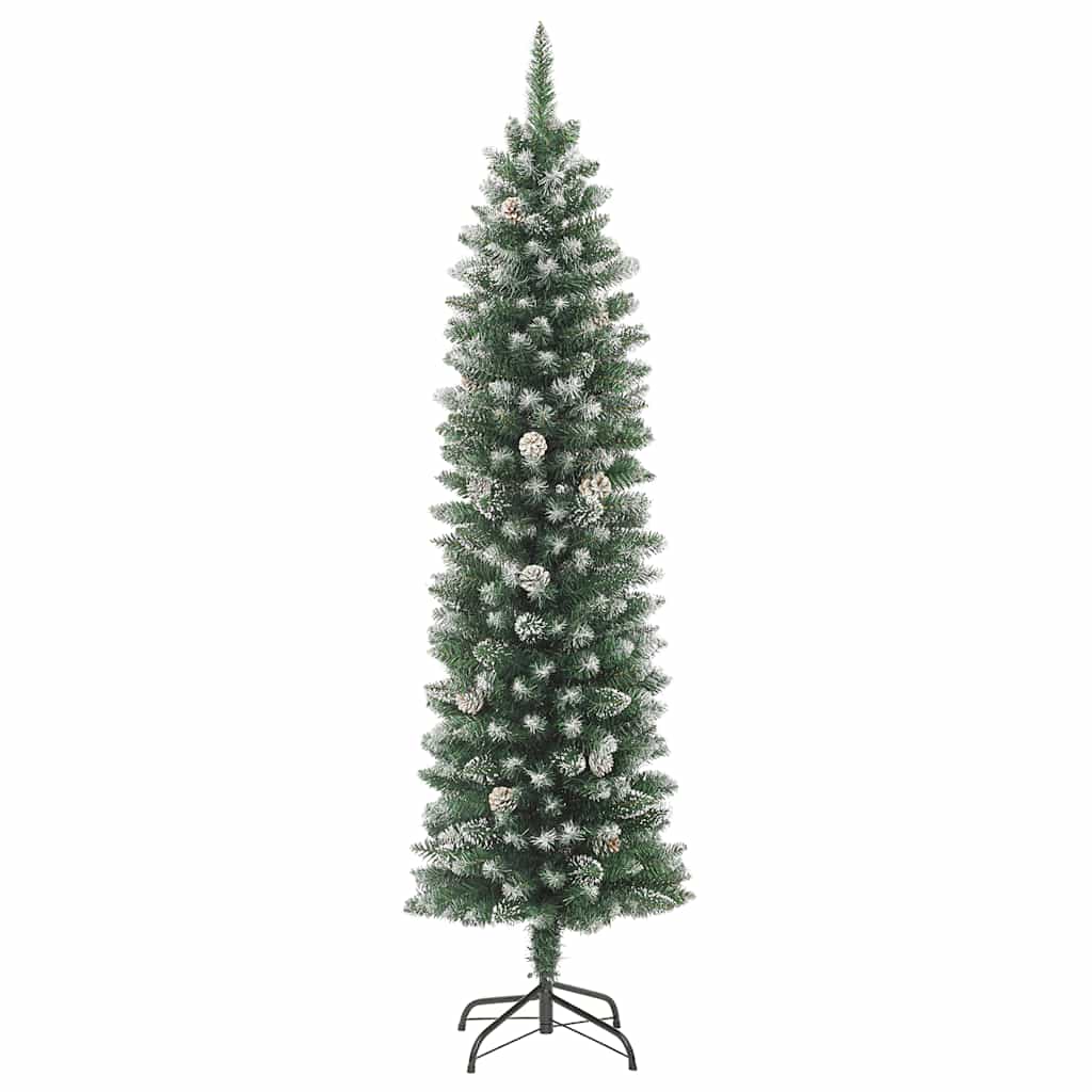 8720287068303_g_en_hd_2 vidaXL Artificial Slim Christmas Tree with Stand 180 cm PVC - Image 3