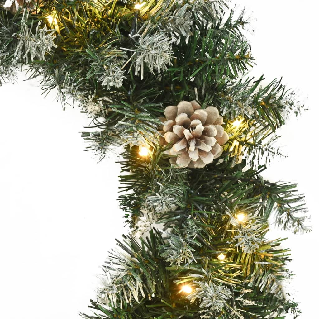 8720287068358_g_en_hd_2 vidaXL Christmas Wreath with LED Lights Green 45 cm PVC - Image 3