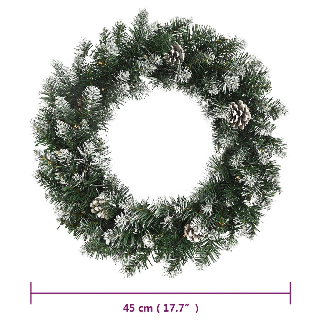 8720287068358_g_en_hd_4 vidaXL Christmas Wreath with LED Lights Green 45 cm PVC - Image 5